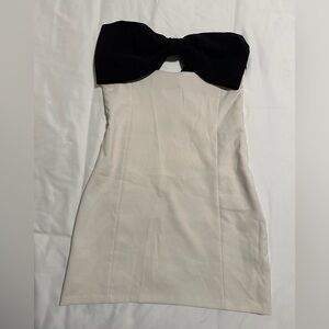 Zara Strapless Black and Cream Dress